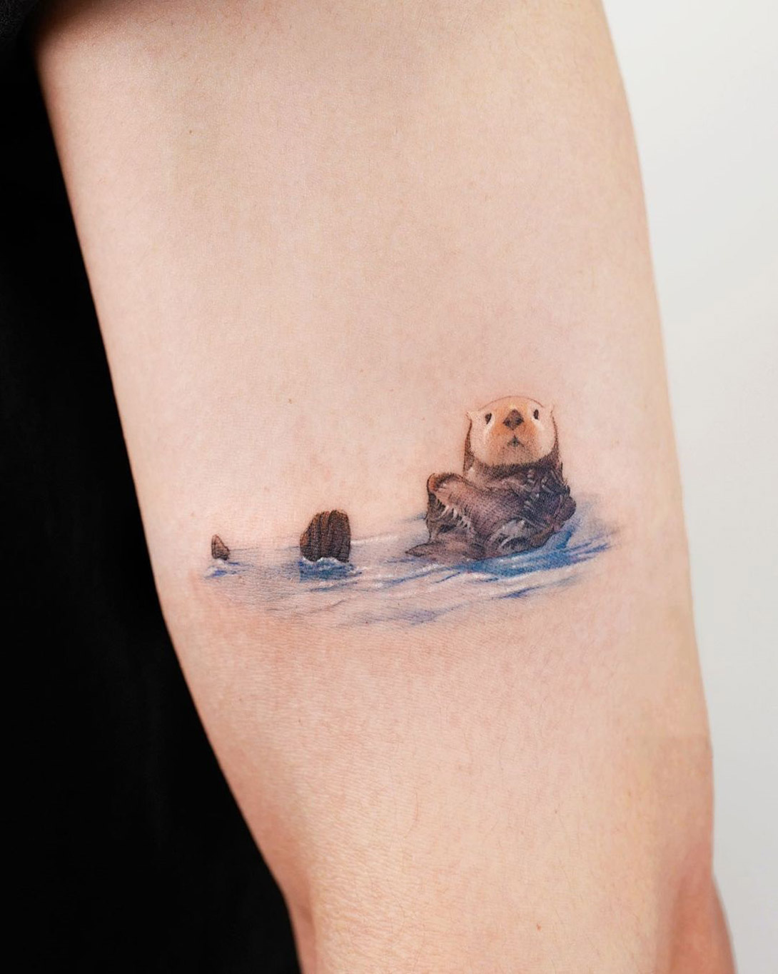 Cute Floating Sea Otter Tattoo