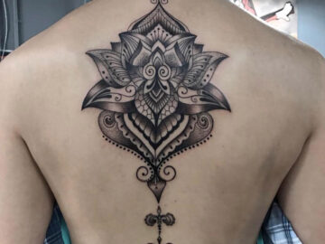Lotus Mandala Back Tattoo
