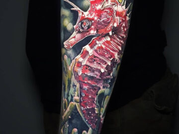 Realistic Seahorse Tattoo