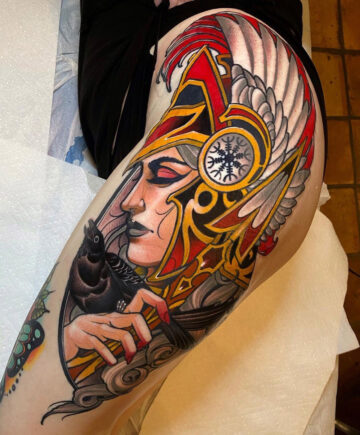 Valkyrie Woman's Hip Tattoo