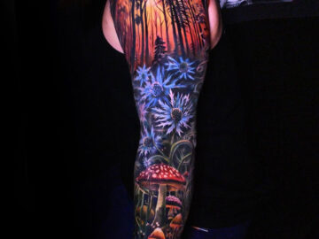 Forest sleeve with Mushrooms & Flowers
