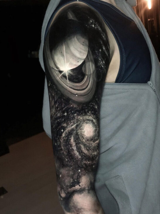 Saturn & Galaxy | Tattoo Ideas For Men & Women in 2024
