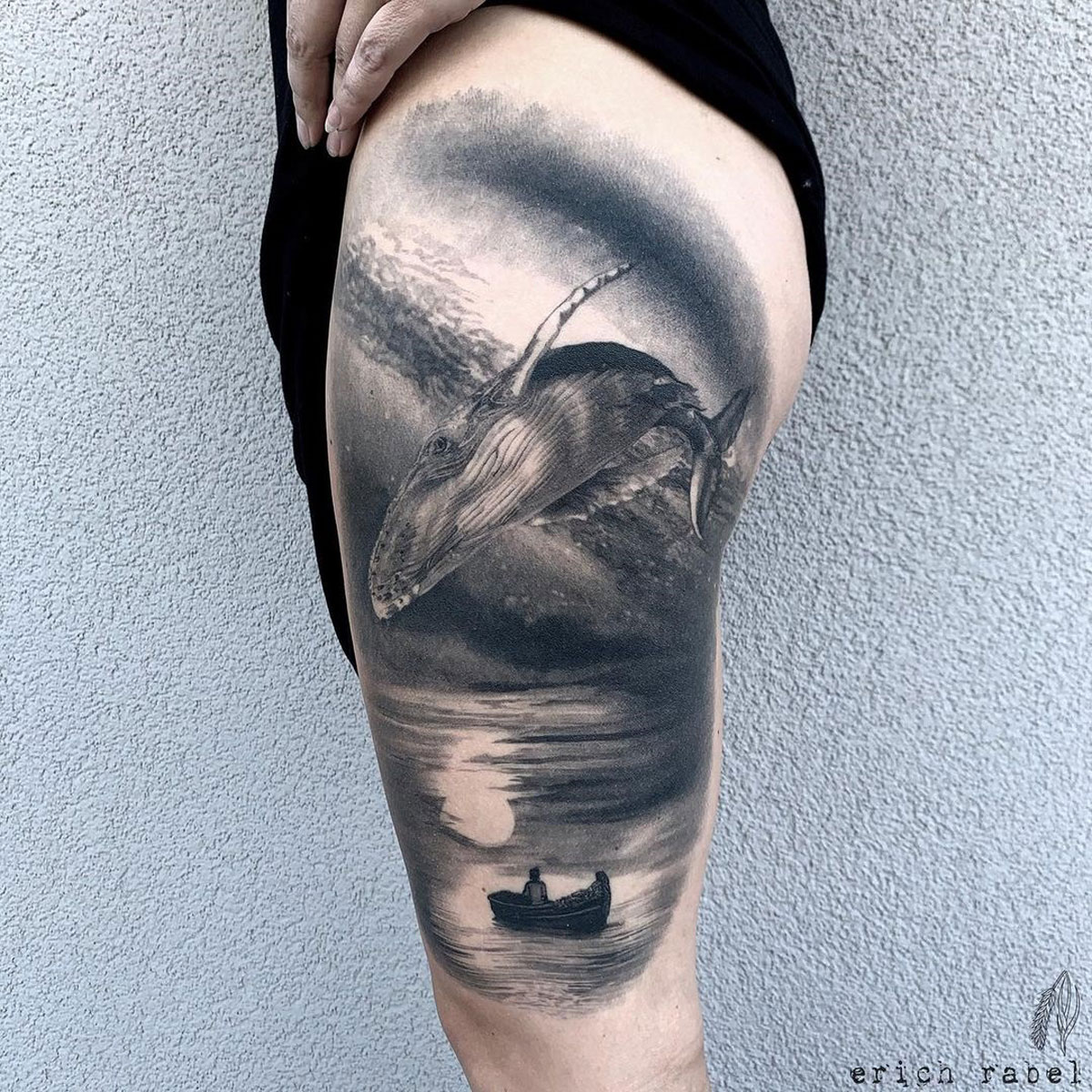 Whale side tattoo