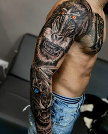 Update more than 70 animal sleeve tattoo best - thtantai2
