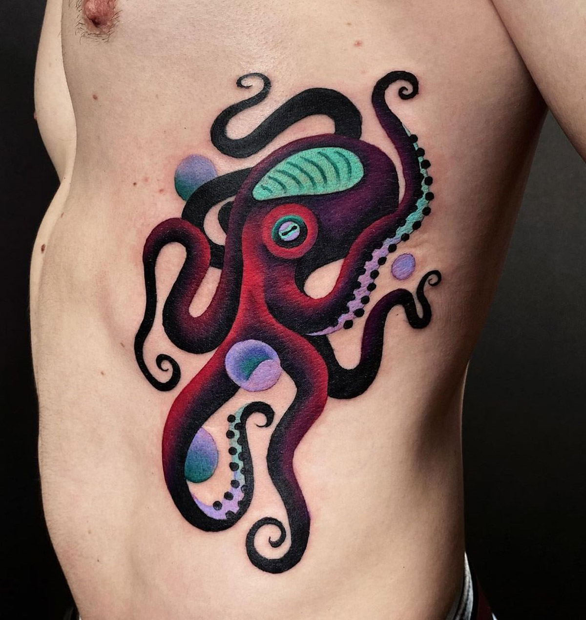Octopus on Men's Ribs | Best Tattoo Ideas For Men & Women