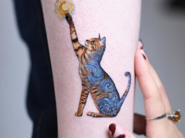 Starry Night Cat, Van Gogh