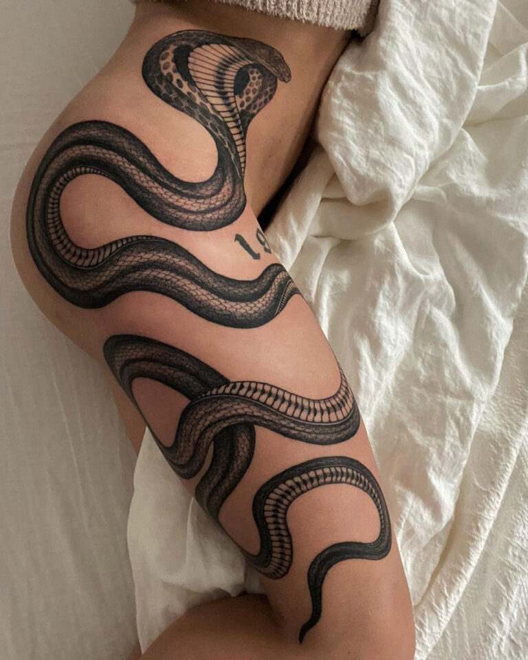 Cobra Hip Tattoo