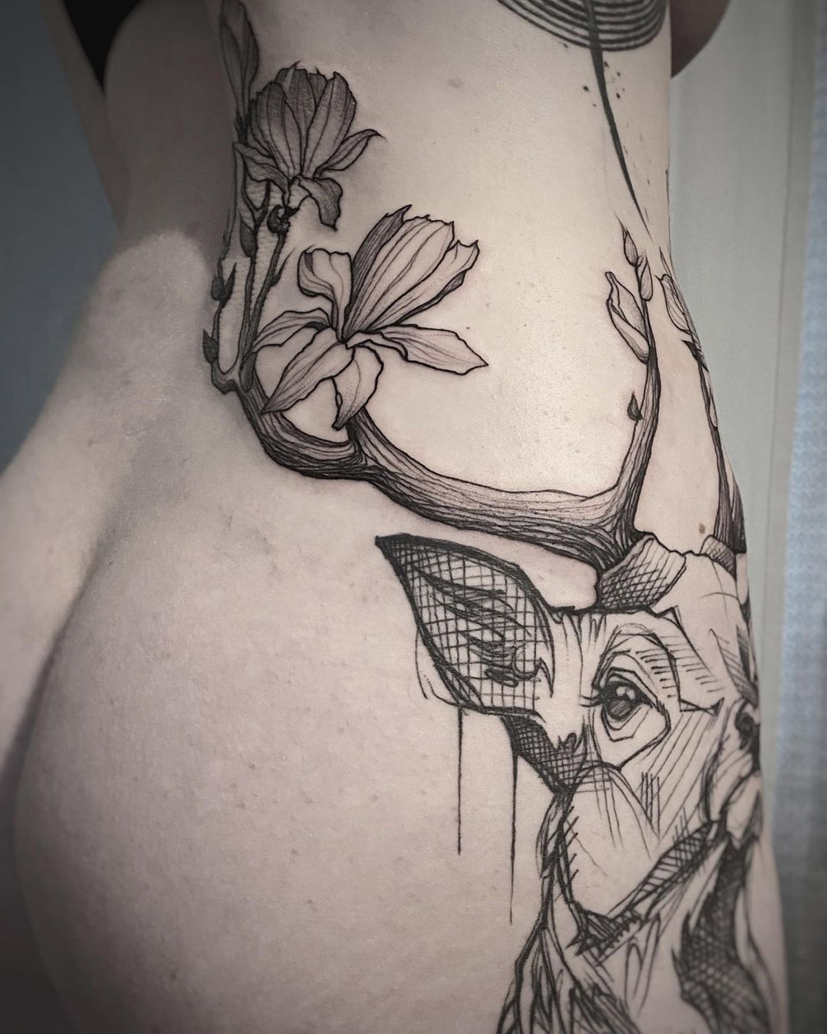 Deer Sketch Tattoo