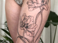 Tulip thigh tattoo