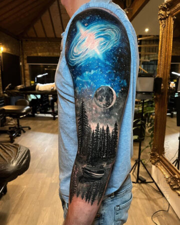 Galaxy half sleeve tattoo