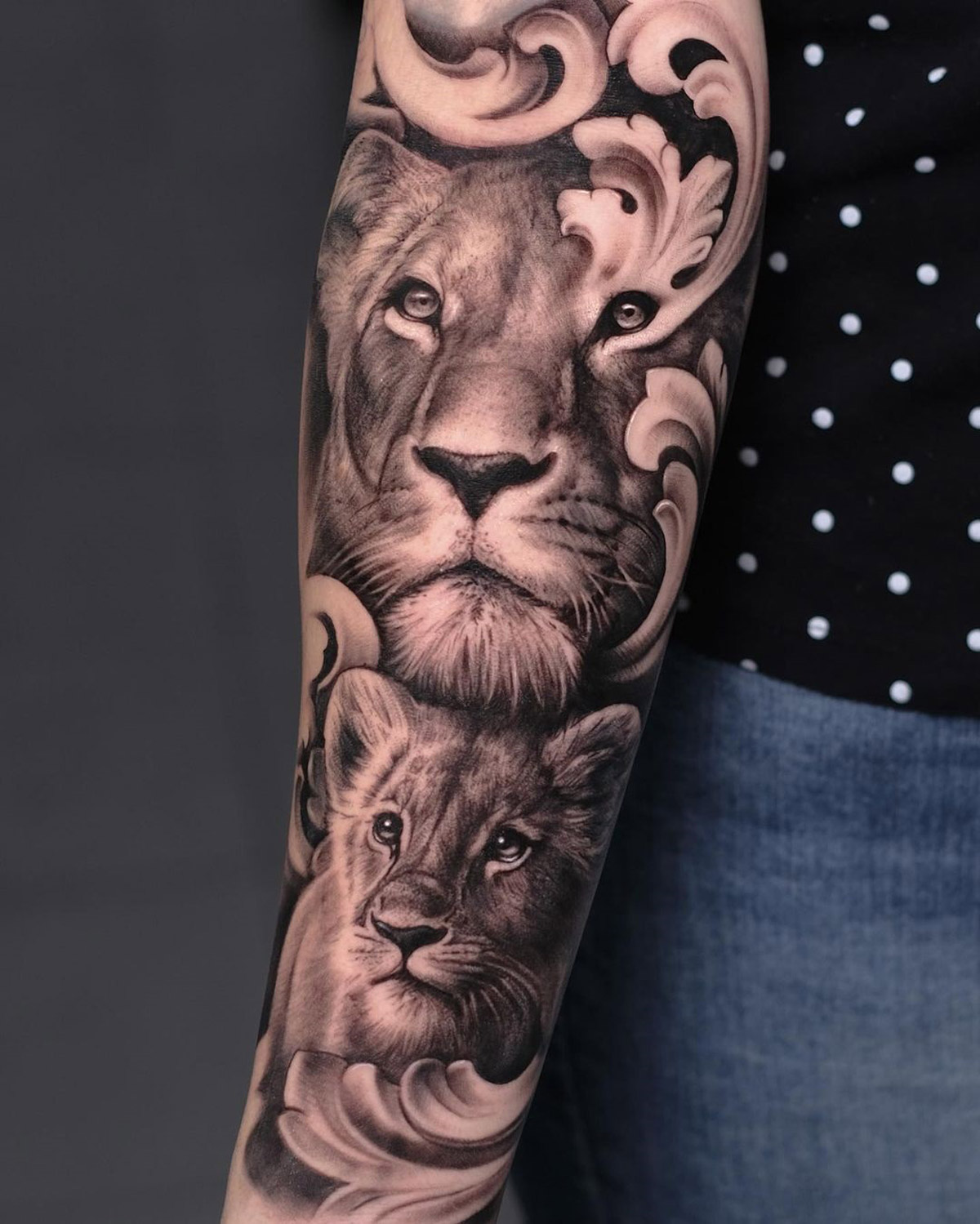 Lion and cubs on forearm thanks  Black River Tattoo  Facebook