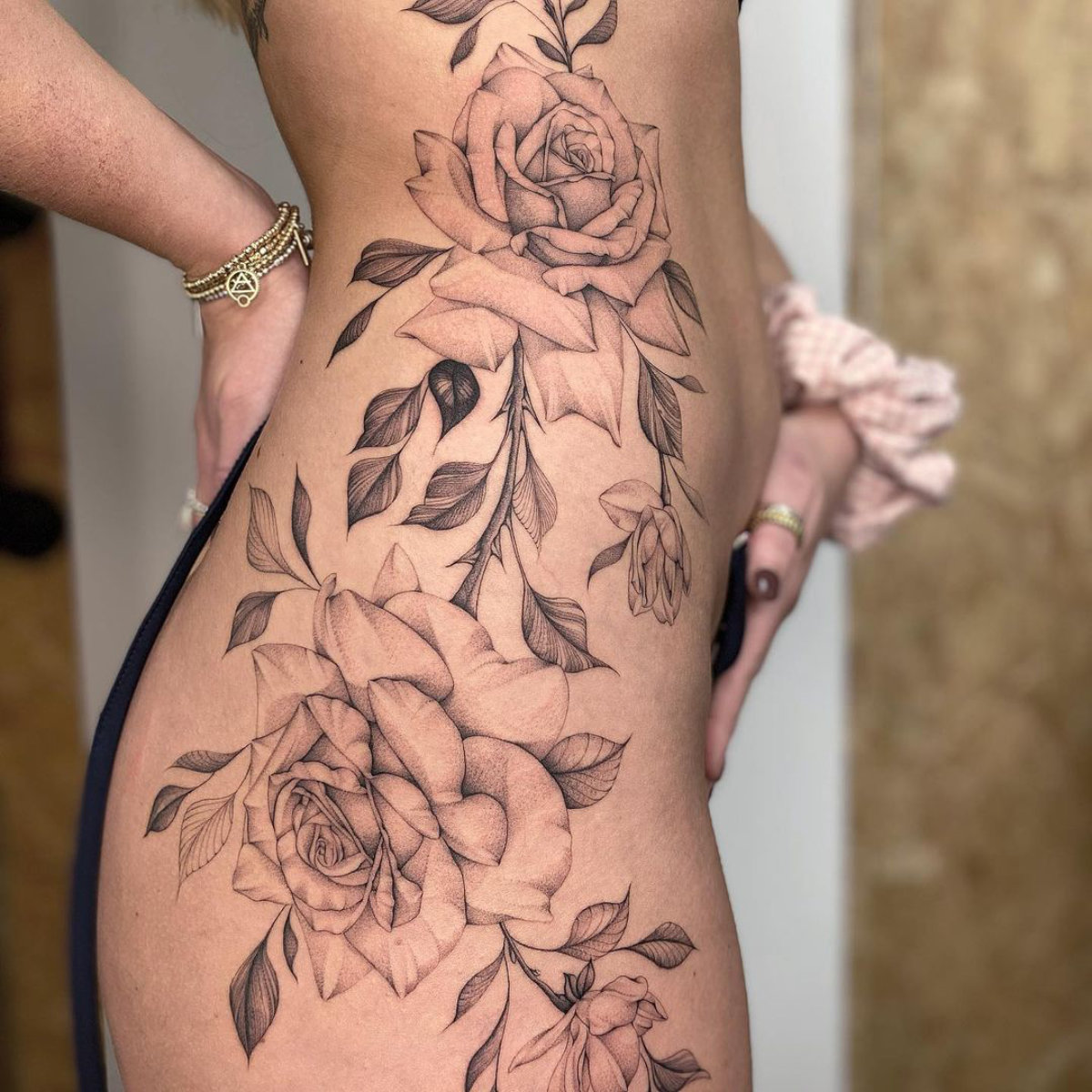 Some roses and filigree for Nola - Dolly's Skin Art Tattoo Kamloops BC