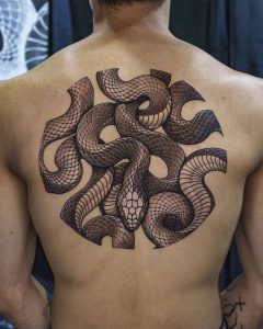 Circular Snake Back Tattoo